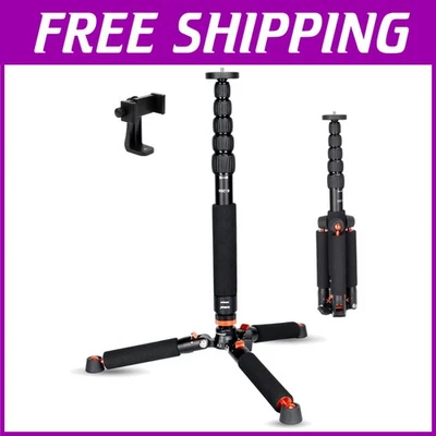 Aluminum Camera Monopod with Tripod Base - 6 Sections - Image 1 of 4