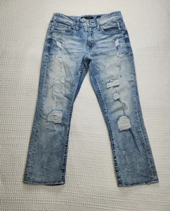 BKE Jake Herren Straight Leg Jeans Light Wash Distressed Stretch Herren Größe 32 LESEN - Bild 1 von 6