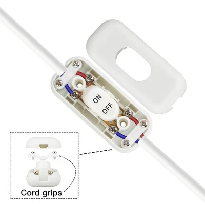 Schnurschalter Kabelschalter Wippenschalter Lampenschalter Zwischenschalter 6A - Bild 1 von 4