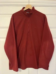 Rohan Vital Zip Fleece Red 1/4 Zip Jumper Mens Size Large Outdoor Walking Hiking - Picture 1 of 7