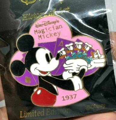 Disney M&P 1937 History of Art Magician Mickey Mouse Donald Duck Pin Limited - Image 1 of 3