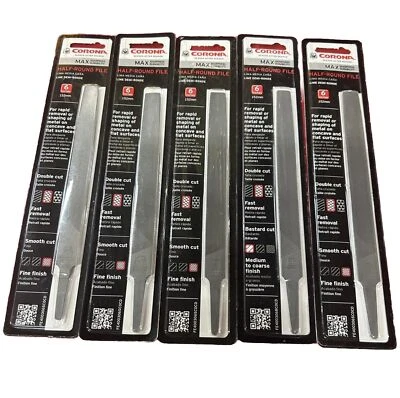 Corona Half-Round File - 6 Inch, Smooth Cut - Lot Of 5 - Image 1 of 4