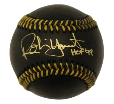Robin Yount Signed Milwaukee Brewers Black OML Baseball HOF Beckett 34421 - Image 1 of 2