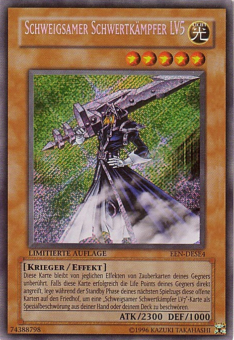 YU-GI-OH, SCHWEIGSAMER SCHWERTKÄMPFER LV5, SCR, EEN-DESE4, LIM, TOP - Bild 1 von 1
