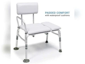 Graham-Field 7955KD-1 Lumex 2-in-1 Tub Transfer Bench & Shower Chair, Padded Sea - Picture 1 of 6
