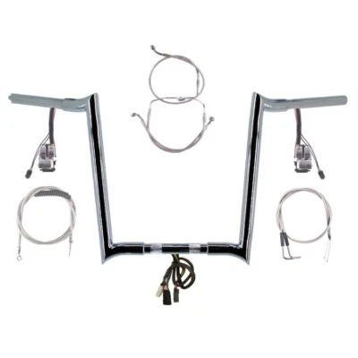 1 1/4" Chrome 16" Prewired Hooker Bar Kit 1996-2006 Harley Road King w/Cruise - Image 1 of 3