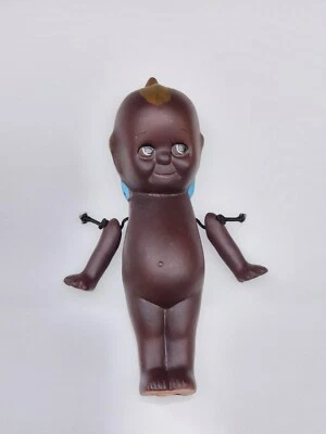 Muñeca Kewpie Afroamericana Bisque Frozen Vintage 5” Alas Azules ¡Linda Sonrisa! Foto 1 de 4