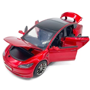 1/32 Tesla Model 3 Model Car Diecast Toy Vehicle Toys for Kids Boys Gifts Red - Picture 1 of 10