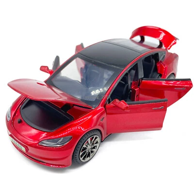 1/32 Tesla Model 3 Model Car Diecast Toy Vehicle Toys for Kids Boys Gifts Red - Image 1 of 4