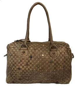 Damentasche gewaschenes Leder Vintage geflochten geflochten Paul.hide Libra braun - Bild 1 von 4