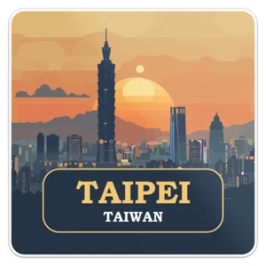 Calcomanía de vinilo impermeable para parachoques de coche de Taiwán Taipei City - Imagen 1 de 6