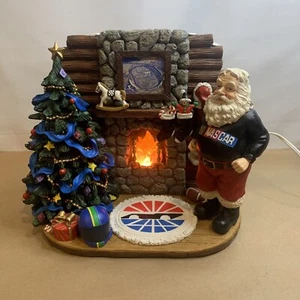 Sports Traditions Nascar Fireside Santa Sculpture w/lights Lowe’s Motor Soodess - Picture 1 of 13