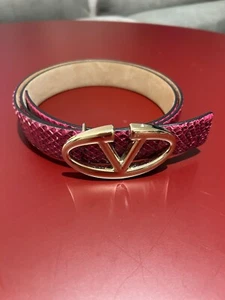 Valentino Python Leather Belt - Fuchsia Pink - Size 90/36 - Picture 1 of 9