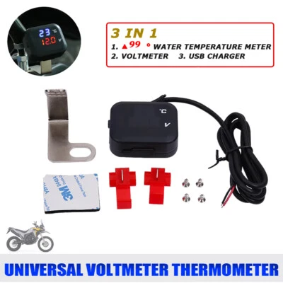 Voltímetro medidor de temperatura del aire con cargador USB para Honda CTX1300 CTX700N Foto 1 de 4