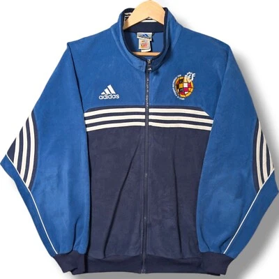 Vintage Adidas Spain Football Jacket Mens Medium 38/40 1998-99 Fleece Track Top - Image 1 of 4