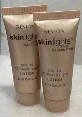 2 Revlon Skinlights Face Illuminator SPF 15 02 Peach Light Lotion 0.34 oz - Image 1 of 2