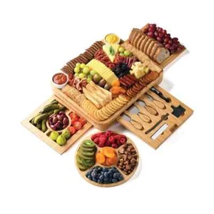 Juego de regalo de tabla de queso extra grande bandeja para servir carne charcutería madera bambú - Imagen 1 de 9