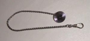 Vintage Uhrenanhänger ~ silberfarben ~ Serpentin Kette ~ geätzte Scheibe Anhänger - Bild 1 von 6