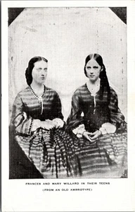 Cartolina vintage Frances and Mary Willard là dentro adolescenti educatrici donne suffragista - Foto 1 di 2