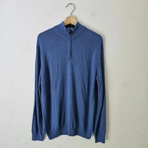 Lorenzo Magni Made in Italy Sweater Pulli Blau 1/4 Zip Herren UK Large  - Bild 1 von 9