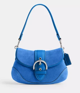 Bolso Coach Soho con solapa nuevo con etiquetas en gamuza [plateado/azul niebla] ✨Sin aranceles de EE. UU.✨ (¡Último!) - Imagen 1 de 6