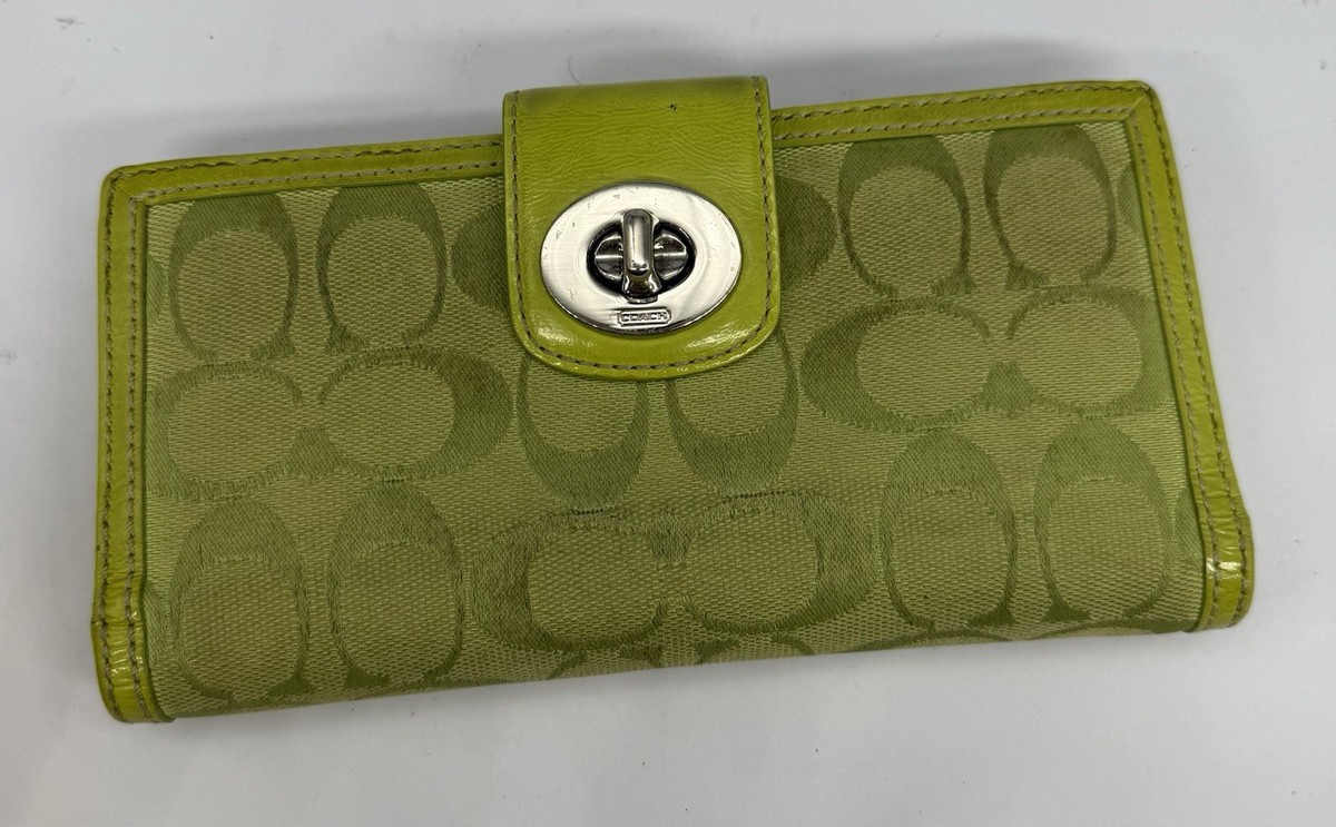 小物 Rera Coach Legacy Green Turn Lock Wallet Rera Coach Legacy Green Turn Lock Wallet