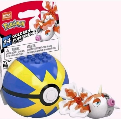 Mega Bloks Pokémon Mega Construx Series 14 Goldeen Pokeball GYG82 Pokemon 2020 - Image 1 of 4