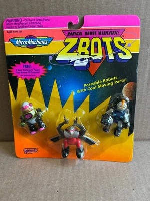 Micro Machines Z-Bots Robot Machines 3-Pk Fusor Draxon Proton Galoob 1993 MOC - Image 1 of 2