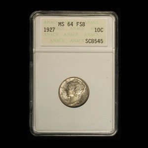 1927 10c Mercury Dime FSB ANACS MS64-Free Ship USA - Picture 1 of 3