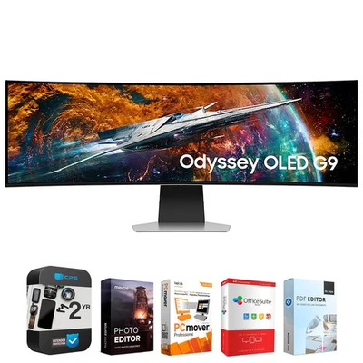 Monitor curvo para juegos PC Samsung 49" Odyssey OLED G9 DQHD + paquete de garantía de 2 años Foto 1 de 4