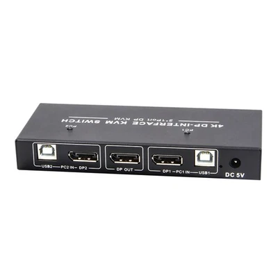 Displayport Kvm Switch, 2 Port 4K/60Hz DP Usb Kvm Switcher, 2 PC share 1 monitor - Image 1 of 4