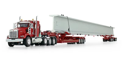1/64 DCP KENWORTH T800 W/ FONTAINE LOWBOY W/ BUNK & 6 AXLE HYDRA STEER BEAM SET - Image 1 of 4