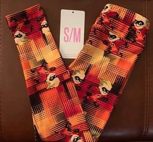 NWT LuLaRoe Disney Kids S/M Incredibles DASH Ombre Plaid Leggings UNISEX *Rare* - Picture 1 of 2