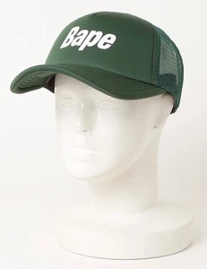 Authentic a bathing ape bape bape logo mesh cap trucker hat green new - Picture 1 of 9