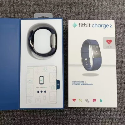 全新 Fitbit Charge 2 HR 健身活动跟踪器 - 黑色/蓝色/紫色/金色 - (S + L) — 第 1/4 张图片
