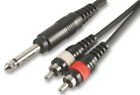 1.8 M Twin Mono Audio 6.35 Mm 1/4" Jack Plug To 2X Rca Phono Cable Lead 101415