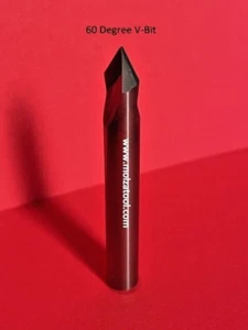 CARBIDE ROUTER V BIT 1/4" DIAMETER 2 FLUTE 2" OAL 60 DEGREE WOOD WORKING - Picture 1 of 4