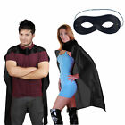 Kids Adults Satin Super Hero Cape Halloween Eye Mask School Fancy Dress Party UK