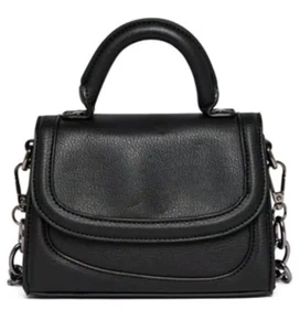 Madden Girl Crossbody Black PU Bag 7x5.5x2.5", New - Picture 1 of 9