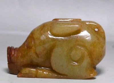Colgante Amuleto 4.5CM China Cultura Hongshan Antiguo Jade Tallado Fengshui Cerdo Bestia Foto 1 de 4