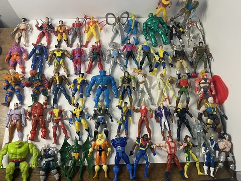 54 Vintage Mixed Lot of 90s X-men Action Figures Bundle Of Marvel, Toy Biz NICE Cover