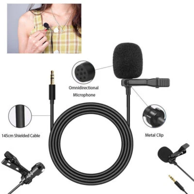Lavalier Ansteck Mikrofon 3.5mm Clip-On microphone Phone Laptop Tablet - Bild 1 von 4