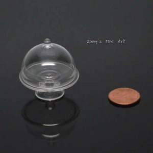 1:12 Miniature Glass Cake Plate with Round Top BD HB201 - Picture 1 of 5