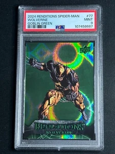 2024 Upper Deck Marvel Renditions Goblin Verde Wolverine #77 PSA 9 MINT SP MCU - Foto 1 di 2