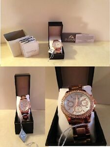 New! Women’s August Steiner Analog Quartz Diamond Rose Gold Watch - AS8100RG 