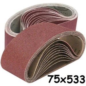 Sanding Belts 75 x 533 - 40 60 80 120 240 320 400 Grit Single & Mixed Grit Packs - Picture 1 of 1