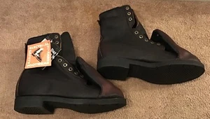 Lehigh Brown Men's Safety Boots Shoes Lace Up Metatarsal New 9 Carbo-Tec ANSI 91 - Picture 1 of 9