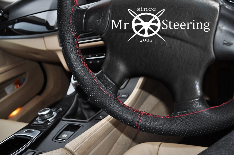 PARA JEEP GRAND CHEROKEE WJ CUERO PERFORADO CUBIERTA VOLANTE ROJO DOBLE ST Foto 1 de 1