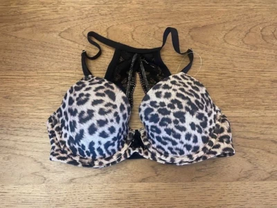 SOMA Beige Animal Print 32D Embraceable Perfect Coverage Racerback Bra Lined - Image 1 of 2