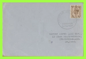 Tristan Da Cunha KGVI 5d on cover to England with Edinburgh Settlement cds - Bild 1 von 2